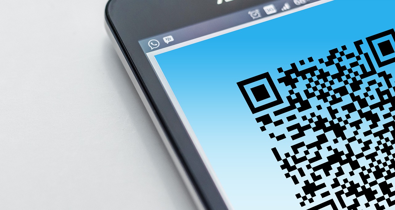Close-up of a payment QR code displayed on a smartphone screen